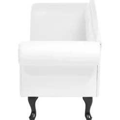 Beliani LATTES - Chaise longue - Wit - Linkerzijde - Kunstleer