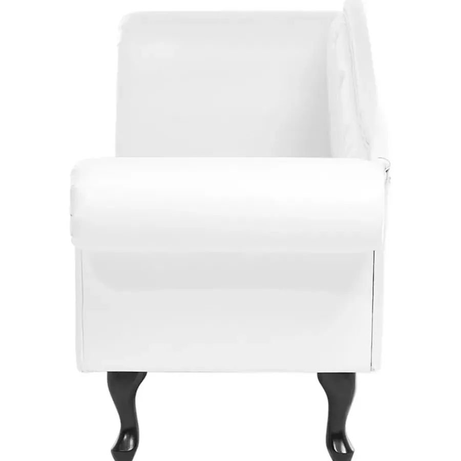 Beliani LATTES - Chaise longue - Wit - Linkerzijde - Kunstleer