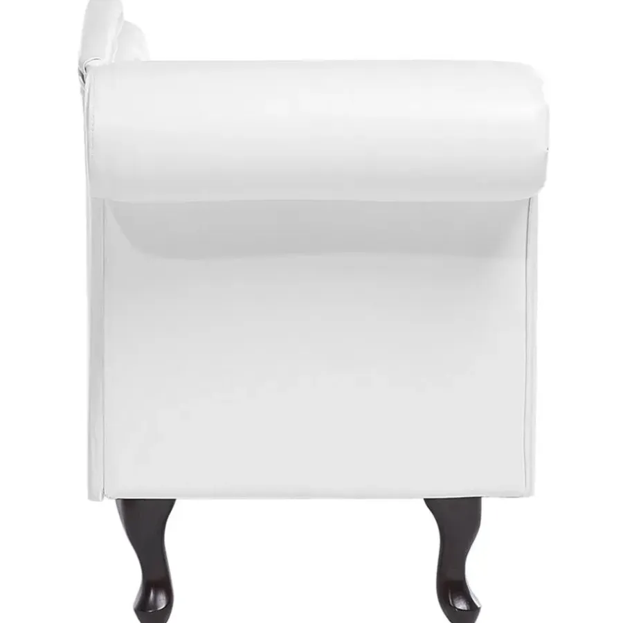 Beliani LATTES - Chaise longue - Wit - Linkerzijde - Kunstleer