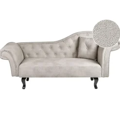 Loveseats-Beliani LATTES II - Chaise longue - Taupe - Rechterzijde - Fluweel