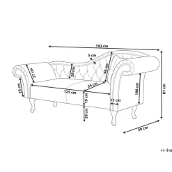 Loveseats-Beliani LATTES II - Chaise longue - Taupe - Rechterzijde - Fluweel