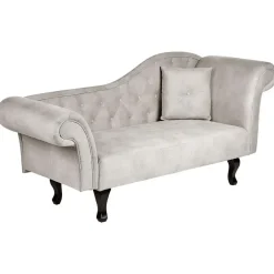 Loveseats-Beliani LATTES II - Chaise longue - Taupe - Rechterzijde - Fluweel