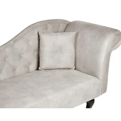 Loveseats-Beliani LATTES II - Chaise longue - Taupe - Rechterzijde - Fluweel