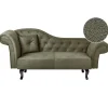 Loveseats-Beliani LATTES II - Chaise longue - Olijfgroen - Linkerzijde - Fluweel