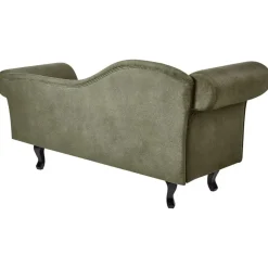 Loveseats-Beliani LATTES II - Chaise longue - Olijfgroen - Linkerzijde - Fluweel
