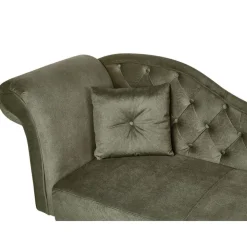 Loveseats-Beliani LATTES II - Chaise longue - Olijfgroen - Linkerzijde - Fluweel