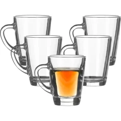 Koffieglazen-LAV Theeglazen/koffie glazen - transparant glas - 2x - 250 ml