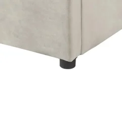 2-Persoons Bedden-Beliani LAVAUR - Bed met opbergruimte - Taupe - 160 x 200 cm - Fluweel