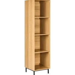Boekenkasten|Boekenkasten-Leen Bakker LEANDRO - Opbergkast 4 planken - Lichtbruin - MDF