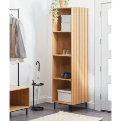Boekenkasten|Boekenkasten-Leen Bakker LEANDRO - Opbergkast 4 planken - Lichtbruin - MDF
