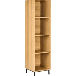 Boekenkasten|Boekenkasten-Leen Bakker LEANDRO - Opbergkast 4 planken - Lichtbruin - MDF