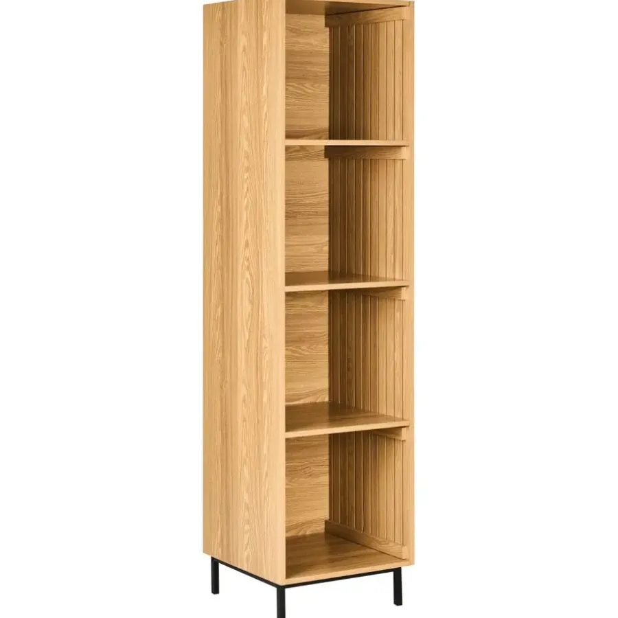 Boekenkasten|Boekenkasten-Leen Bakker LEANDRO - Opbergkast 4 planken - Lichtbruin - MDF