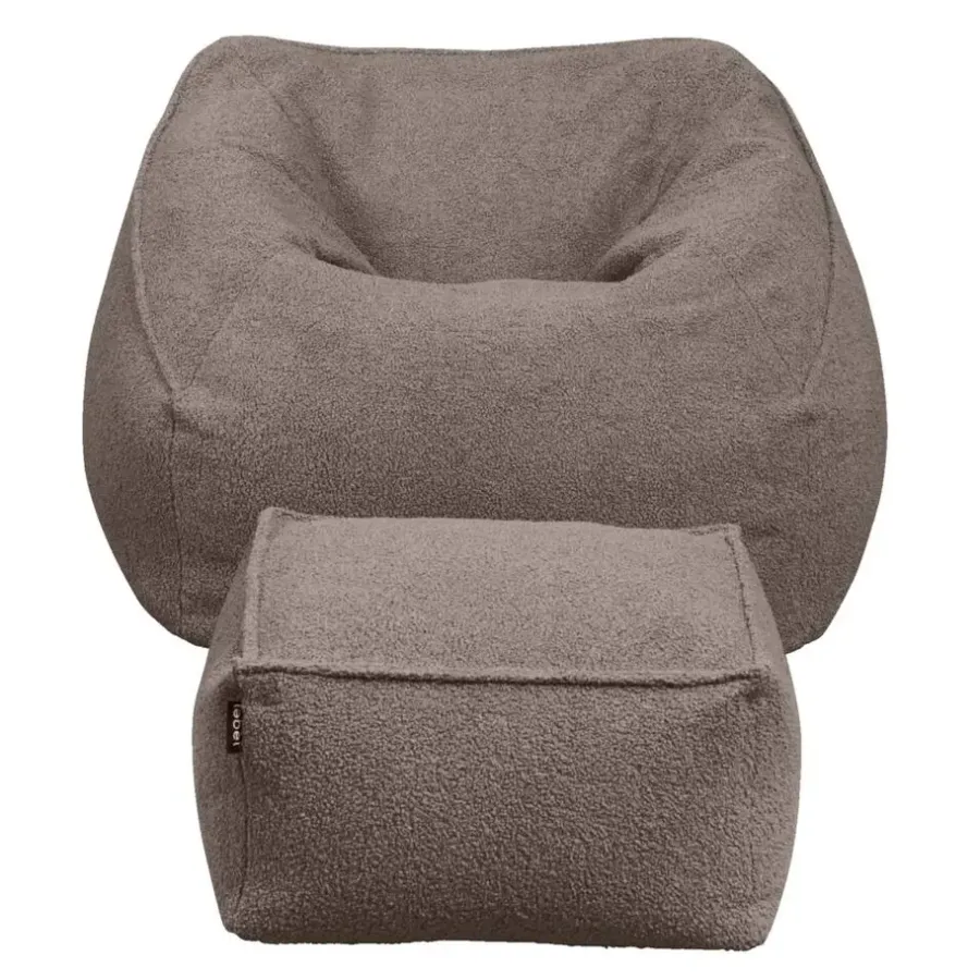 Zitzakken-Leen Bakker Lebel loungestoel Fay - taupe - 70x100x100 cm
