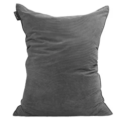 Leen Bakker Lebel zitzak rib velours - antraciet - 100x150cm