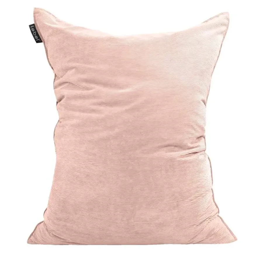 Zitzakken-Leen Bakker Lebel zitzak rib velours - roze - 100x150 cm