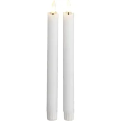 Leen Bakker LED dinerkaarsen - wit - 25 cm - 2 stuks
