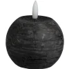 Kaarsen-Leen Bakker LED kaars Bal - zwart - Ø8 cm
