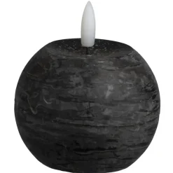 Kaarsen-Leen Bakker LED kaars Bal - zwart - Ø8 cm