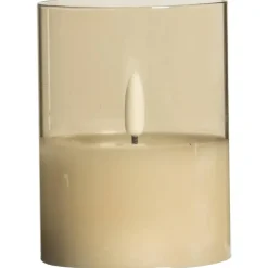 Leen Bakker Led kaars in glas - goudkleurig - 10xØ7,5 cm