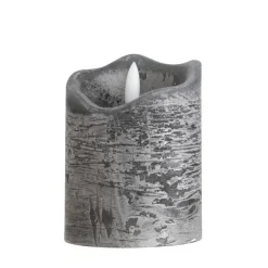 Leen Bakker LED Kaars Rustiek - donkergrijs - 10xØ7,6 cm