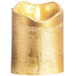 Leen Bakker LED Kaars Rustiek - goud - 10xØ7,6 cm
