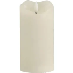 Leen Bakker LED kaars rustiek - off-white - 15xØ7,6 cm
