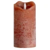 Leen Bakker LED kaars rustiek - terra - 15xØ7,6 cm