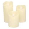 HI LED kaarsen/stompkaarsen - set van 3x - creme wit - wax - timer