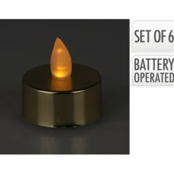Kaarsen-Merkloos LED theelichtjes/waxinelichtjes - 6x - goud - 4 cm
