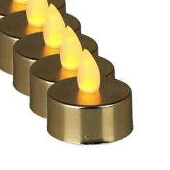Kaarsen-Merkloos LED theelichtjes/waxinelichtjes - 6x - goud - 4 cm