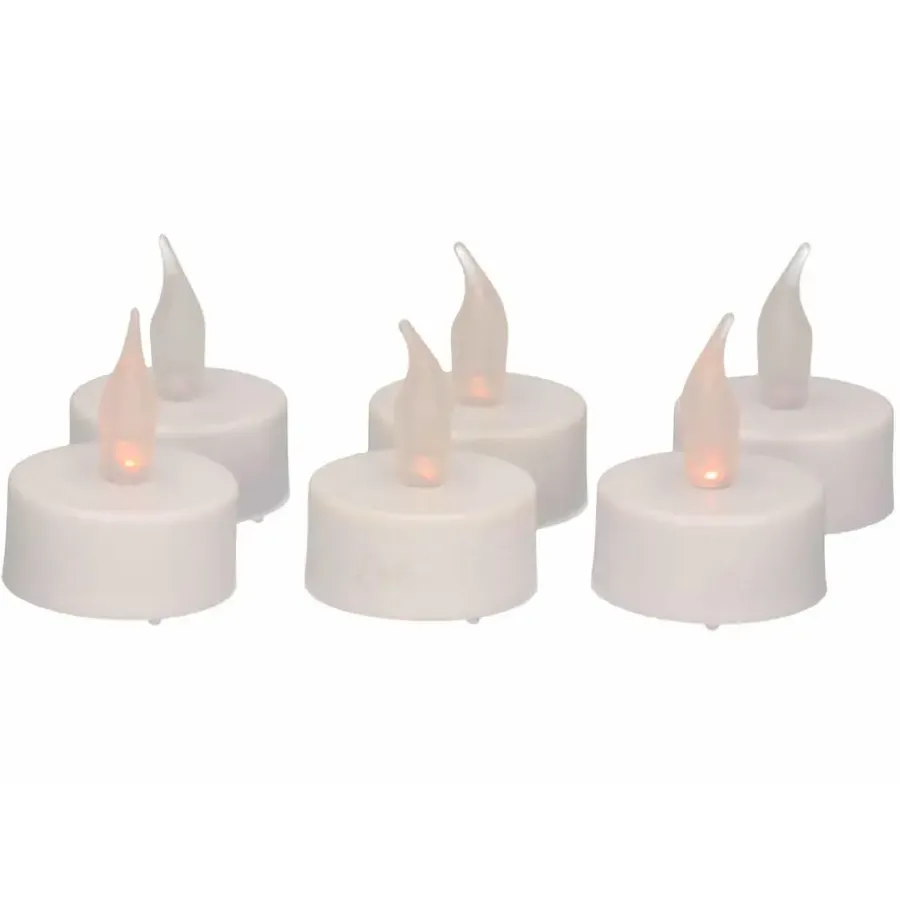 Kaarsen-Anna's Collection LED waxinelichtjes gele vlam 6x stuks