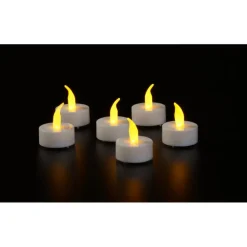 Kaarsen-Anna's Collection LED waxinelichtjes gele vlam 6x stuks
