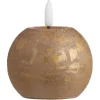 Kaarsen-Leen Bakker LED-kaars Bal - goudkleur - Ø8 cm