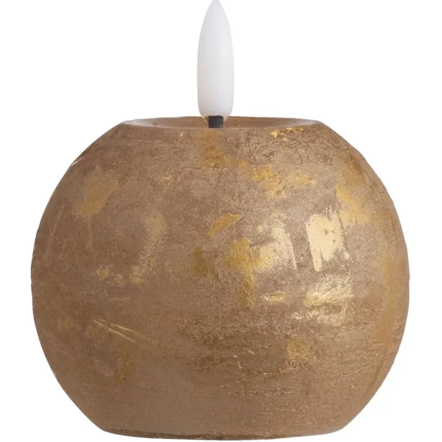 Kaarsen-Leen Bakker LED-kaars Bal - goudkleur - Ø8 cm