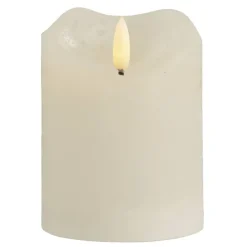 Kaarsen-Leen Bakker LED-kaars rustiek - off-white - 10xØ7,6 cm