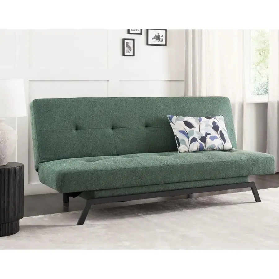 Beliani LEEDS - Slaapbank 3-zits - Groen - Polyester