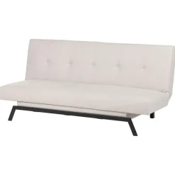 Slaapbanken|Slaapbanken-Beliani LEEDS - Slaapbank 3-zits - Wit - Polyester