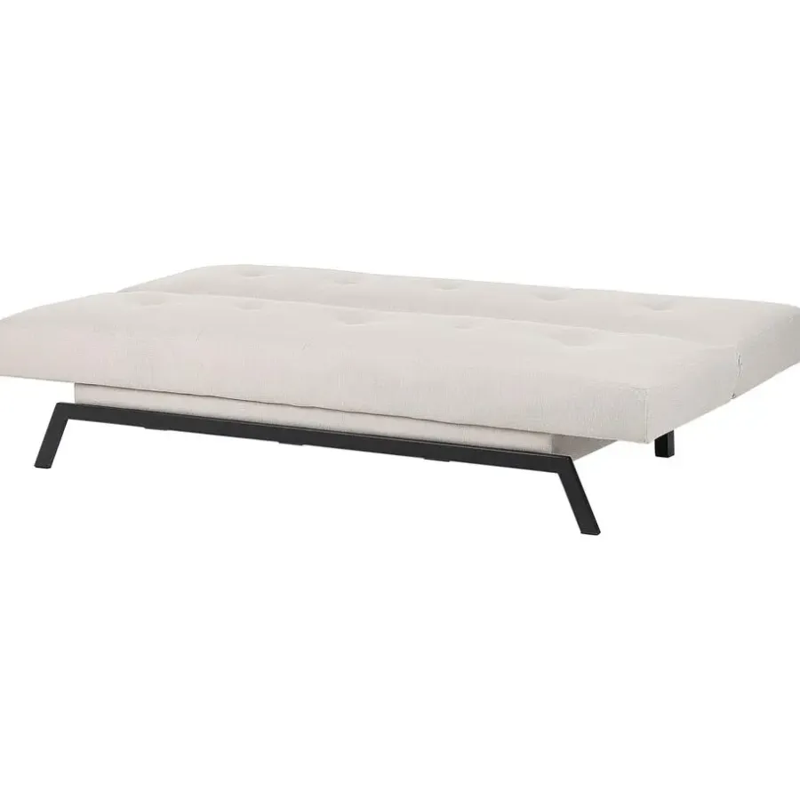Slaapbanken|Slaapbanken-Beliani LEEDS - Slaapbank 3-zits - Wit - Polyester
