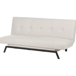 Slaapbanken|Slaapbanken-Beliani LEEDS - Slaapbank 3-zits - Wit - Polyester