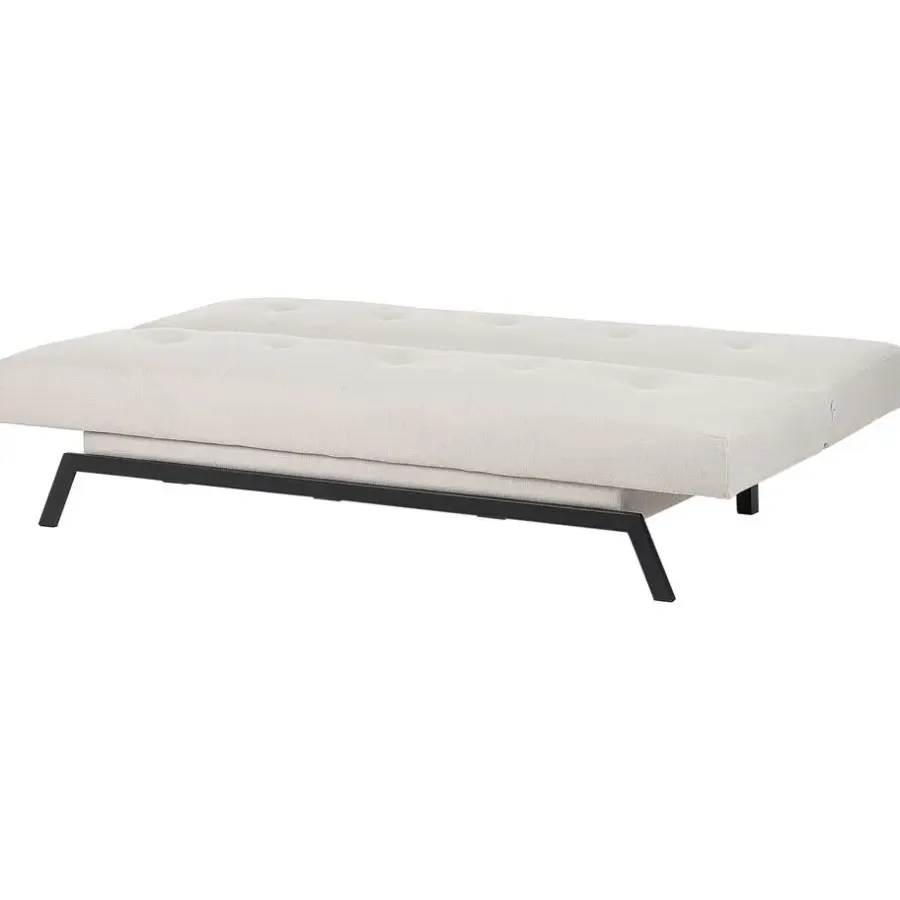 Slaapbanken|Slaapbanken-Beliani LEEDS - Slaapbank 3-zits - Wit - Polyester