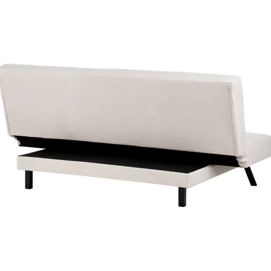 Slaapbanken|Slaapbanken-Beliani LEEDS - Slaapbank 3-zits - Wit - Polyester