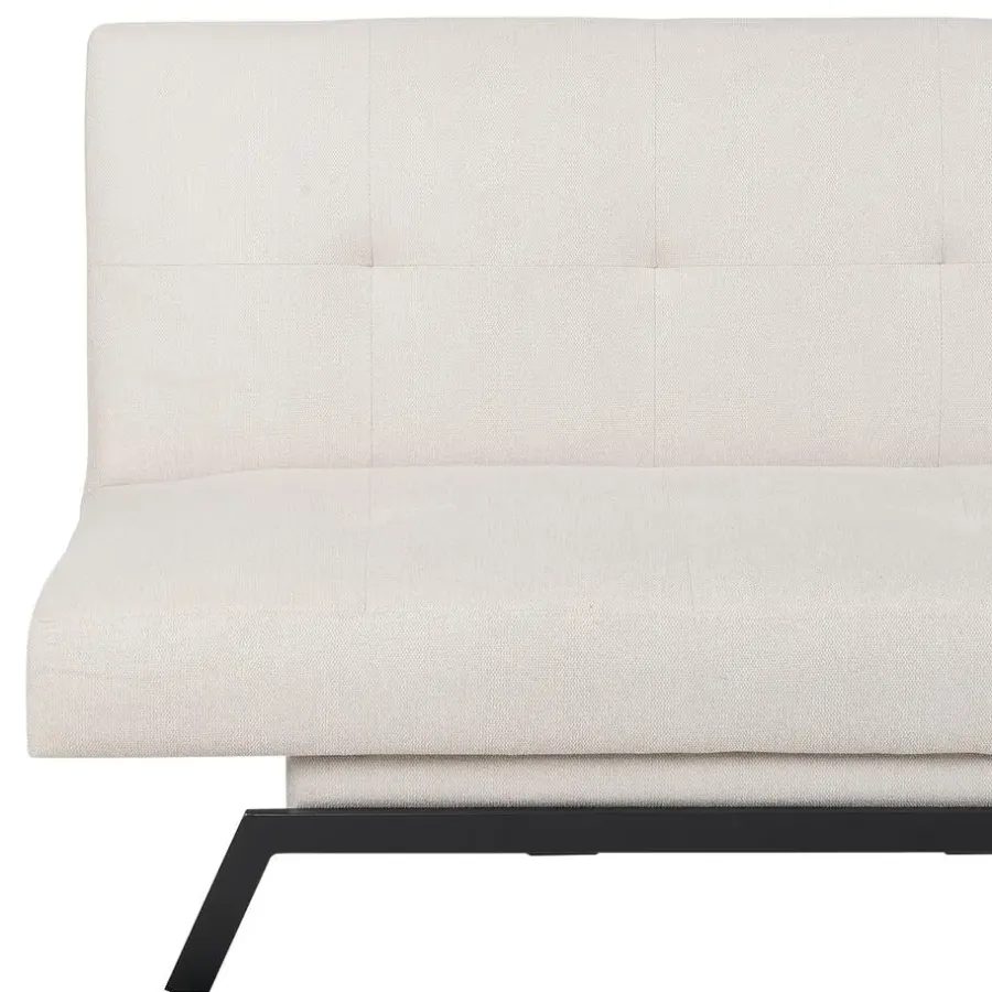 Slaapbanken|Slaapbanken-Beliani LEEDS - Slaapbank 3-zits - Wit - Polyester