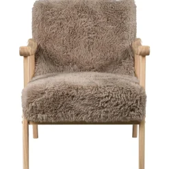 Leen Bakker LEKNES - Fauteuil - Taupe - Kunstbont