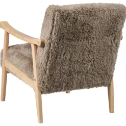 Leen Bakker LEKNES - Fauteuil - Taupe - Kunstbont
