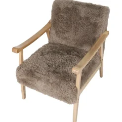 Leen Bakker LEKNES - Fauteuil - Taupe - Kunstbont