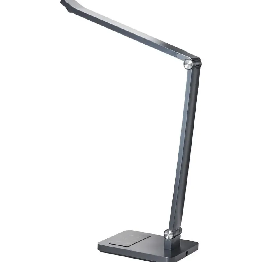 Leen Bakker LEPUS - Bureaulamp LED - Donkergrijs - Synthetisch materiaal