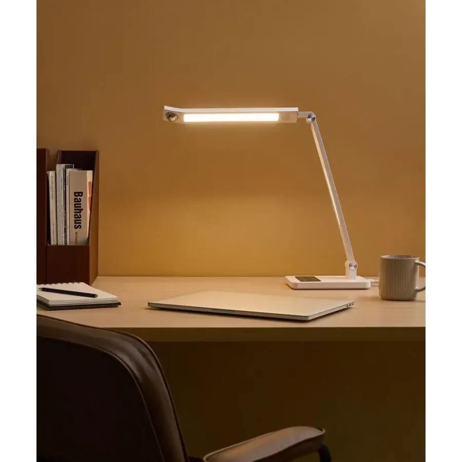 Leen Bakker LEPUS - Bureaulamp LED - Wit - Synthetisch materiaal