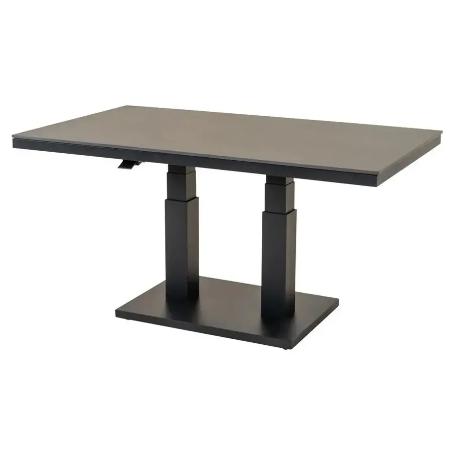 Rechthoekige Eettafels-Les - Geneva loungetafel verstelbaar 140x80 cm - matt antraciet