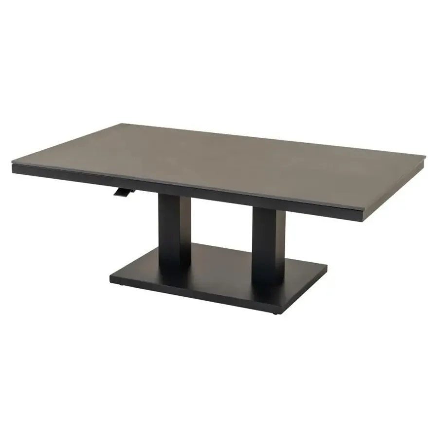 Rechthoekige Eettafels-Les - Geneva loungetafel verstelbaar 140x80 cm - matt antraciet