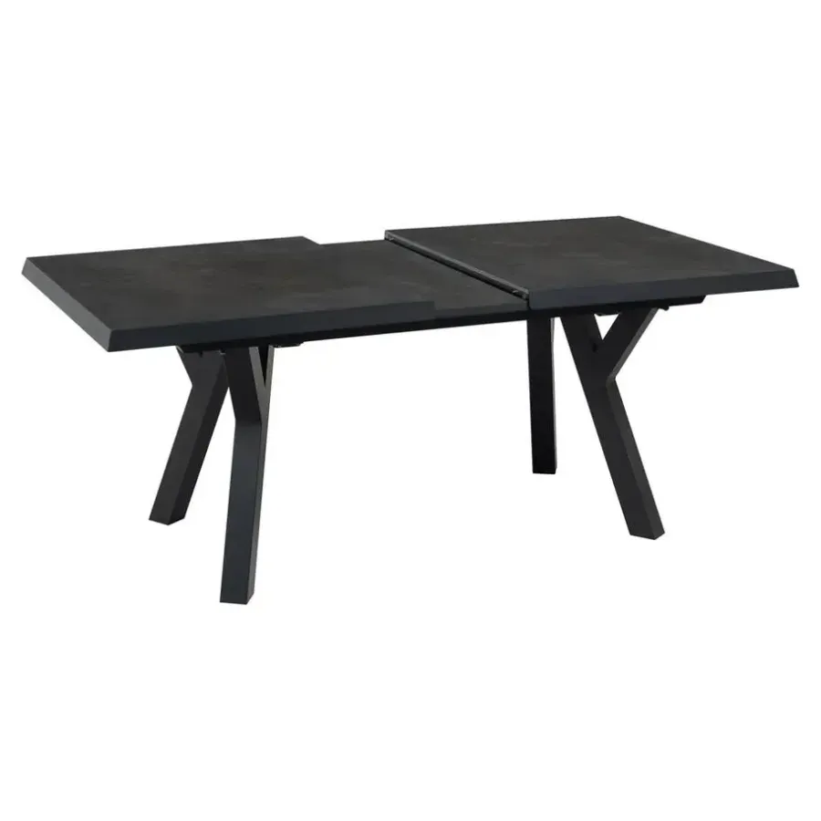Rechthoekige Eettafels-Les - Murcia negro uitrektafel exclusive 163/203x93cm - matt antraciet